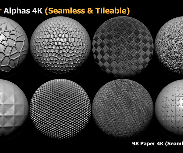 ArtStation - 96 Plastic Alphas (Seamless & Tileable) VOL 11 | Brushes