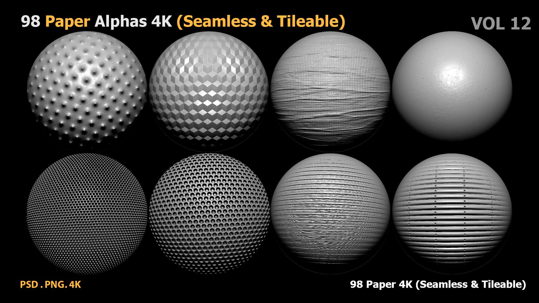 ArtStation - 96 Plastic Alphas (Seamless & Tileable) VOL 11 | Brushes