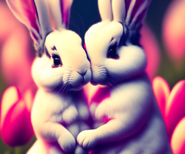 ArtStation - Loving bunnies. For Valentine's Day. | Artworks