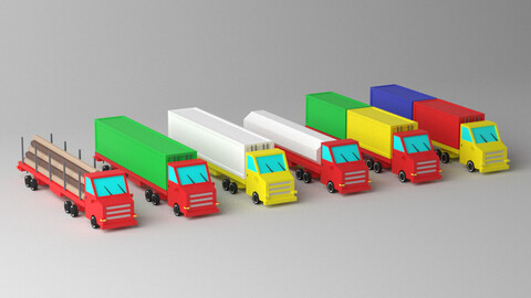 Cartoon Truck Package 3D model