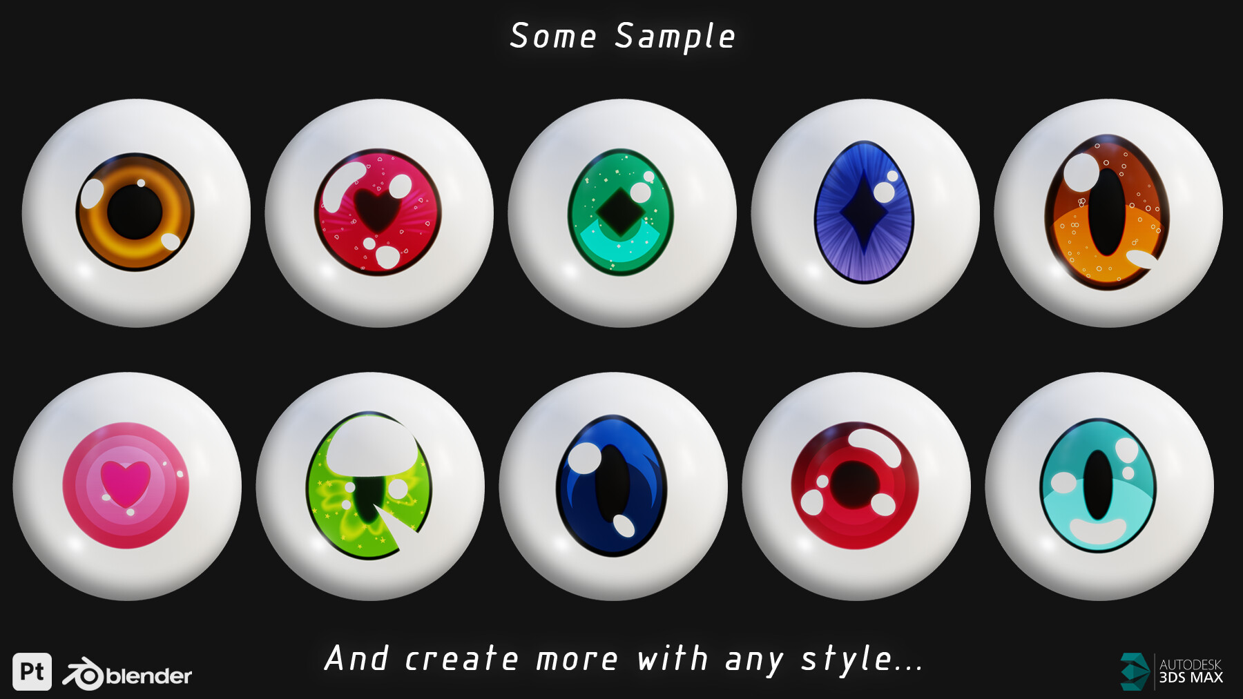 ArtStation - Procedural Stylized Anime Eye Material and Texture (SBSAR ...