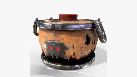 Burned Pot Model with PBR texturing