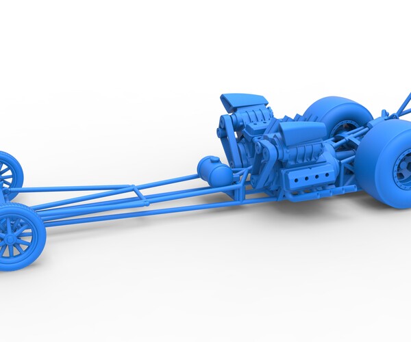 ArtStation - 3D printable Diecast Front engine dragster with 2 V8 ...