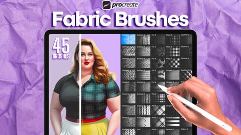 HD Seamless fabric texture Brush Set For Procreate