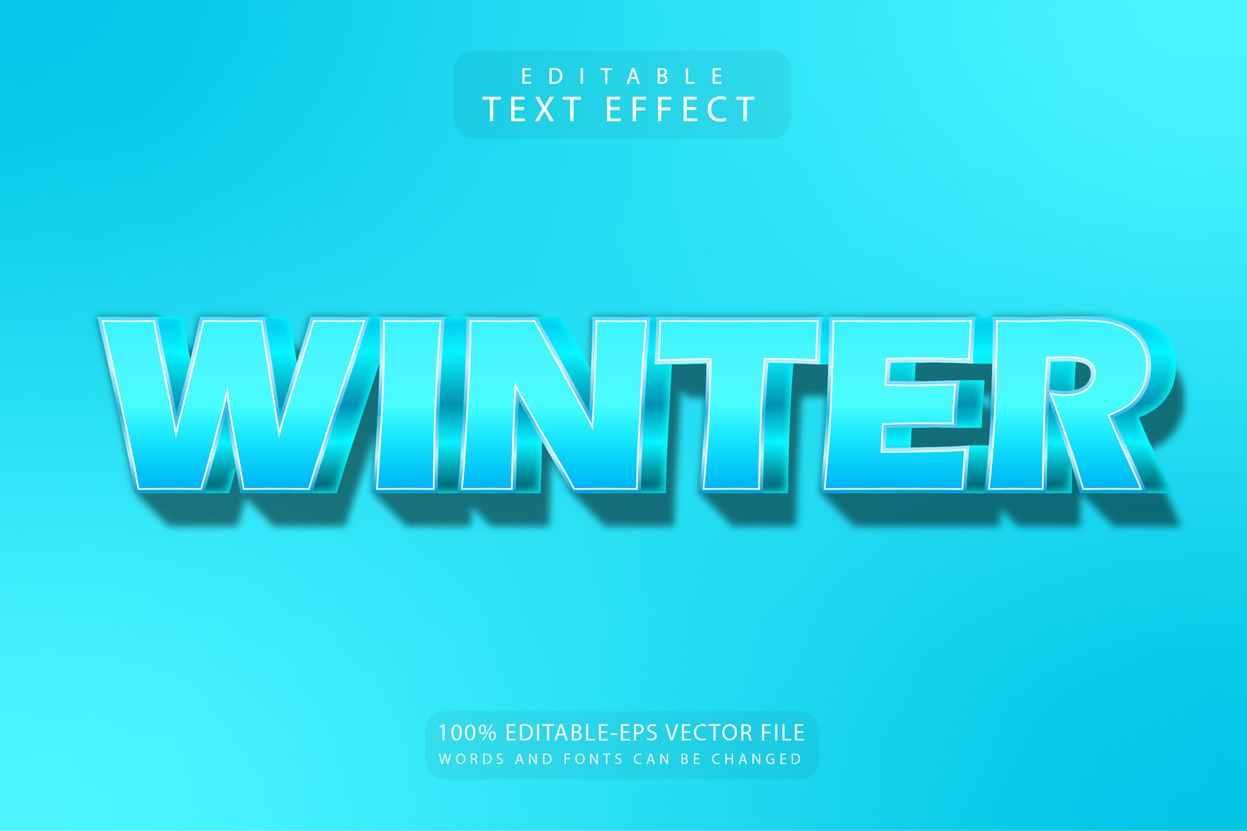 ArtStation - Winter emboss modern. Text Effects, EPS Template File ...