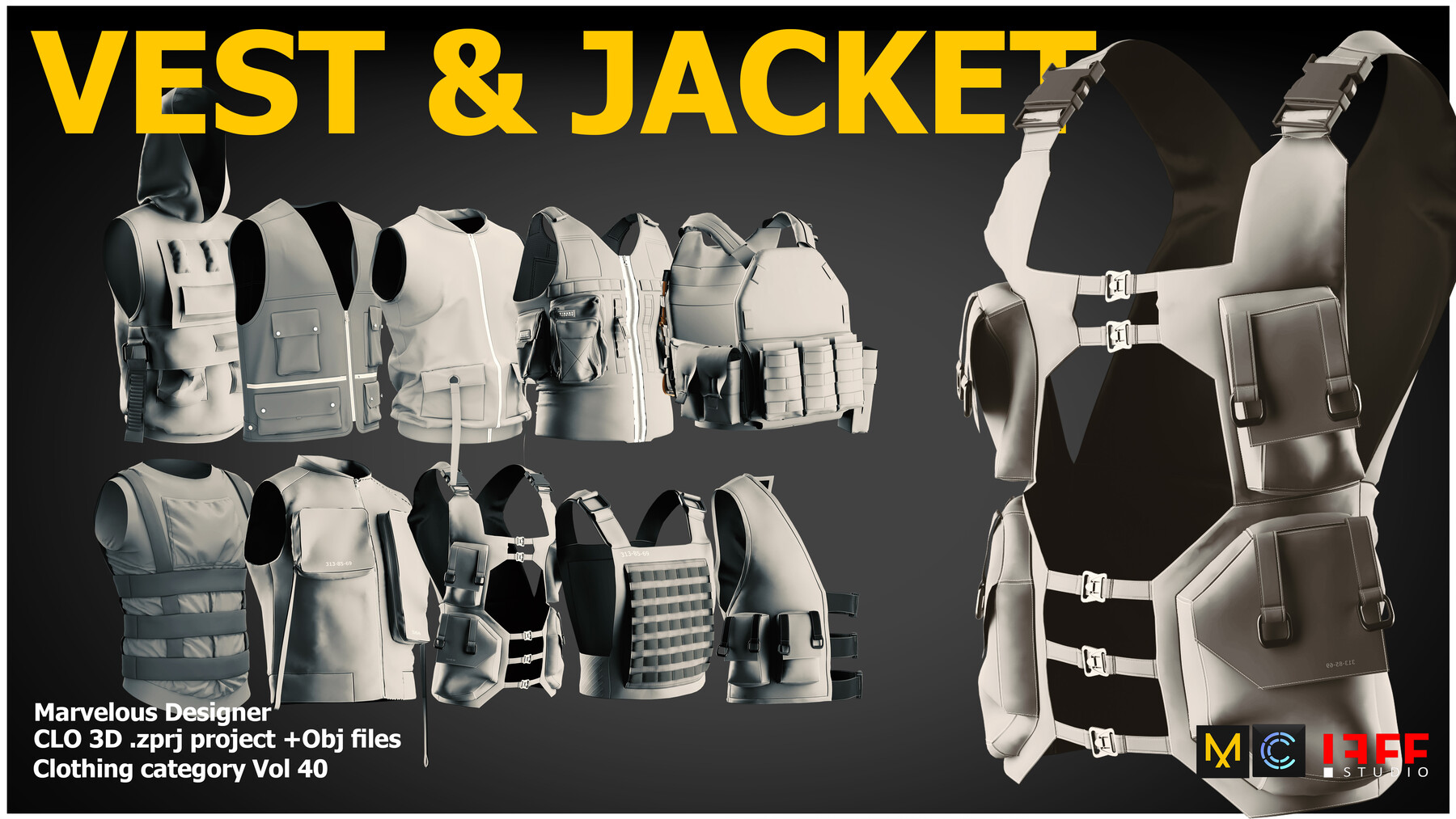 ArtStation - Body Armor Vest, Marvelous Designer