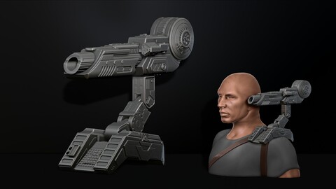 Predator Shoulder Cannon plasma Two Size File STL – OBJ for 3D Printing