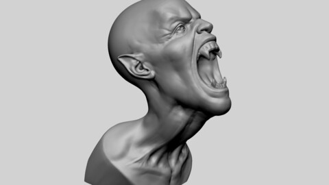 Creature Bust B 3D Print Model