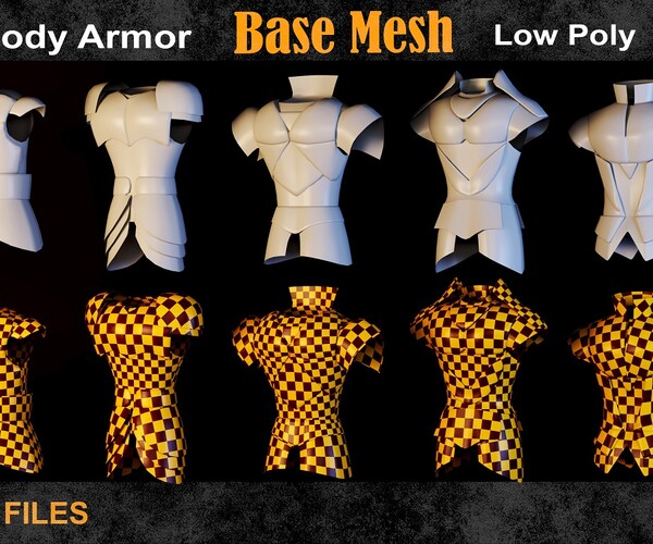 ArtStation 35 Body Armor Base Mesh vol16 Game Assets