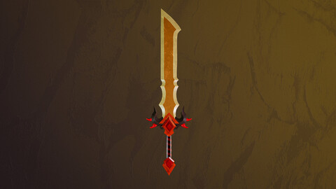 Dragon Sword Low-poly 3D model