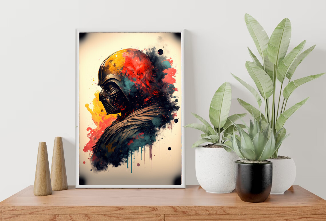 Classic Science Fiction Movie Star Wars Painting By Numbers Wall Art  Darkside Darth Vader Oil Painting