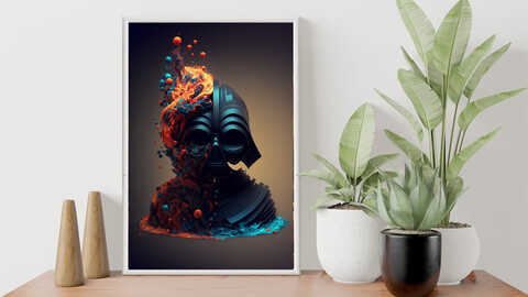 Darth Vader poster 3d Star Wars figure | Digital Art Print / wall art, AI Generated design, Digital Download, Star Wars fan art