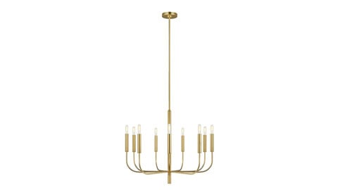 Yves Burnished Brass Chandelier