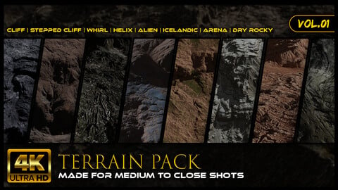 4K Terrain Heightmaps Pack Vol.01
