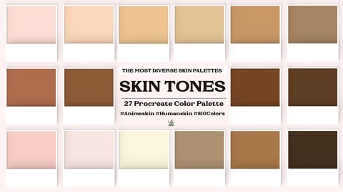 Procreate Skin Tones Color Palette Bundle
