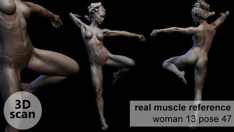 3D scan real muscleanatomy Woman13 pose 47