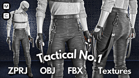 Tactical No.1 : Marvelous Designer + Clo3d + OBJ + FBX + Texture