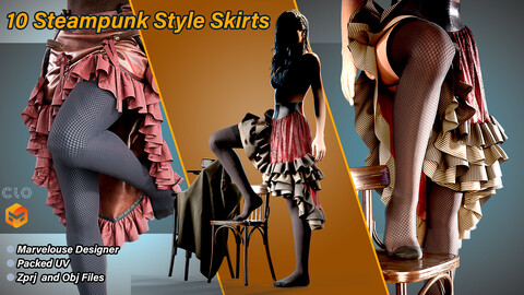 10 Steampunk Skirts / Zprj + Obj