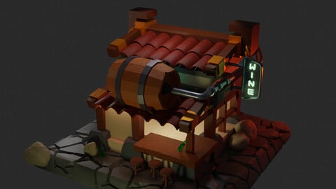 Wine Shop 3d Model