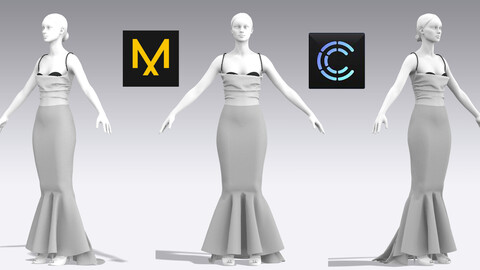 Dress Outfits MD CLO 3D ZPRJ , ZPAC project files 3D model