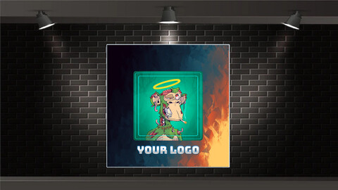 Square NFT card Photoshop Template