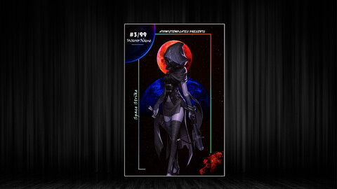 Space art NFT card PSD Template