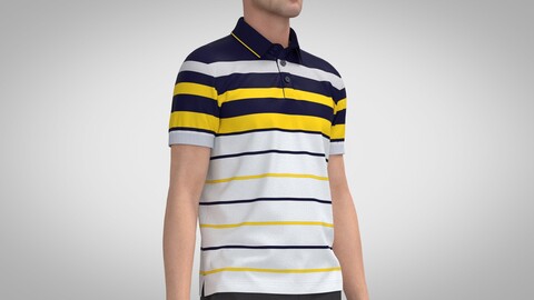 Polo Shirt 3, Marvelous Designer, Clo +obj, fbx