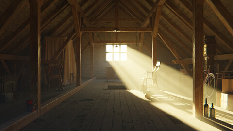 Attic 3d Scene