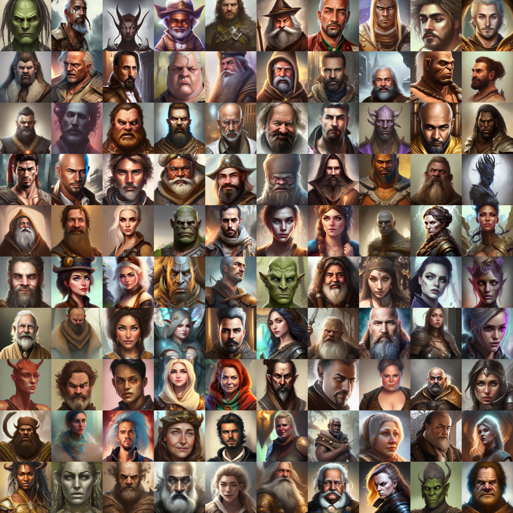 ArtStation - VTT / TTRPG - Fantasy Portrait Pack 9 - 200 Characters ...