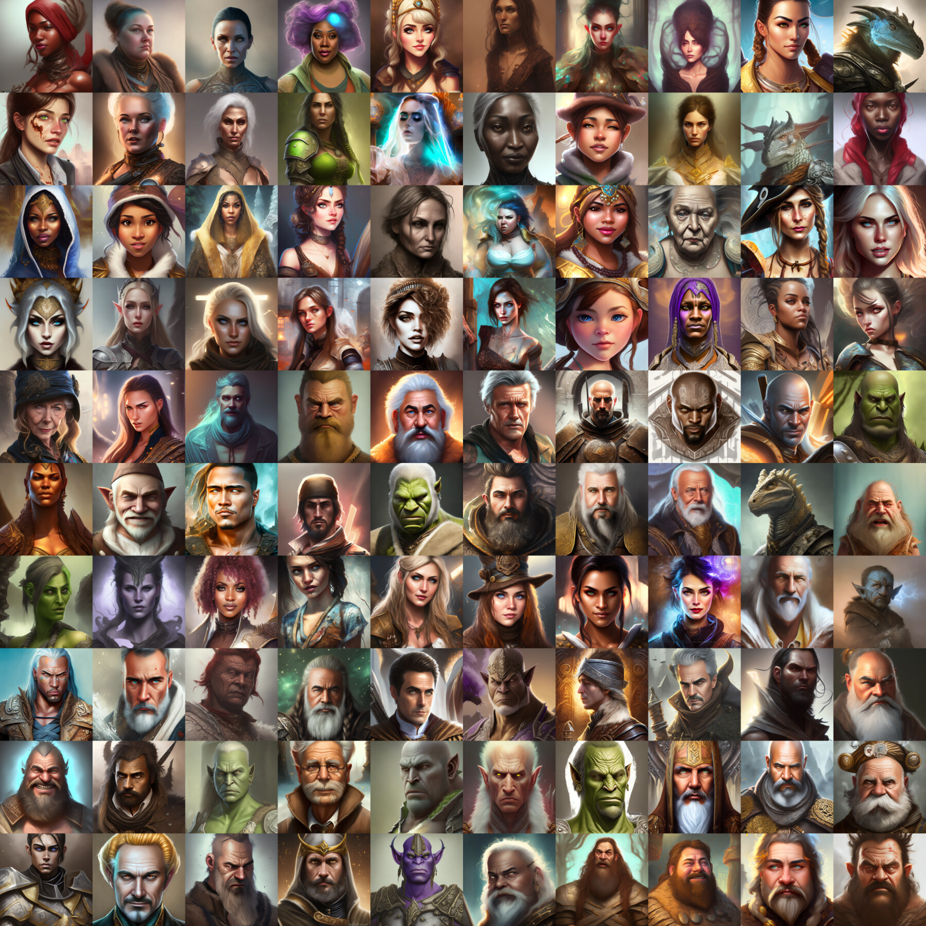 ArtStation - VTT / TTRPG - Fantasy Portrait Pack 10 - 200 Characters ...