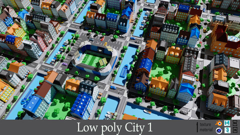 City 1 Low-poly 3D model