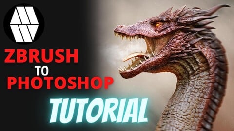 MLW_Creative - ZBrush to Photoshop FULL TUTORIAL - Dragon Bust Concept