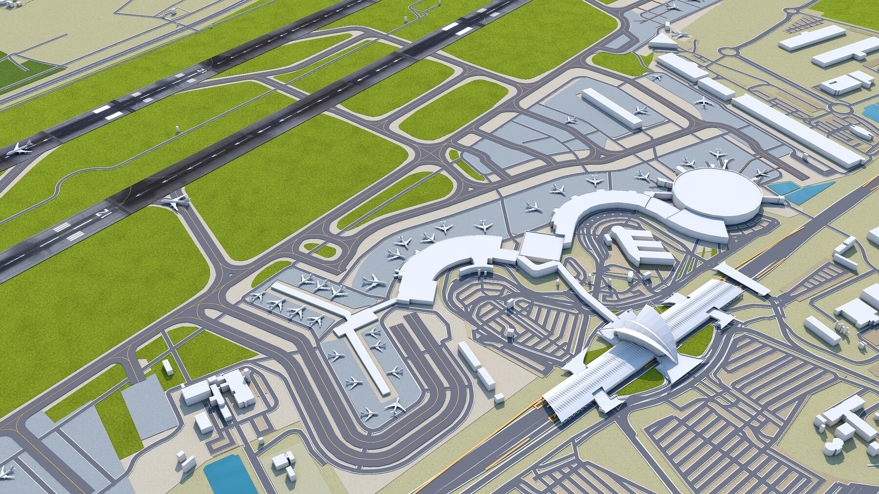 ArtStation Lyon Saint Exupery Airport Game Assets