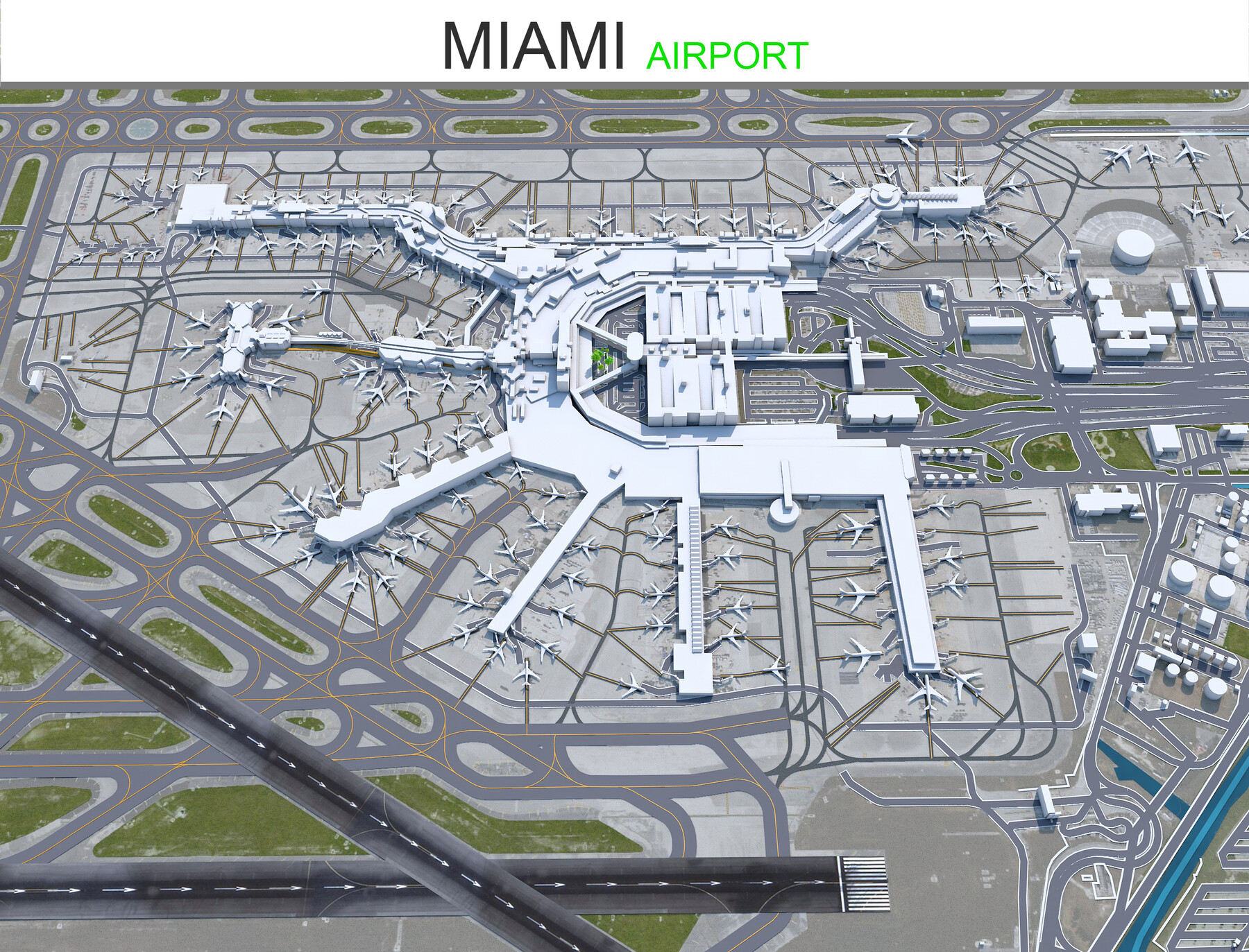 ArtStation Miami Airport 3d model Game Assets