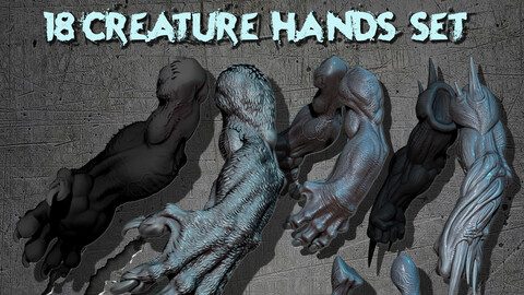 18 Fantasy Creature Hands set