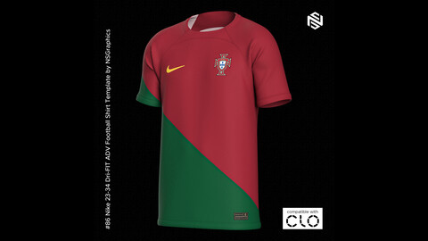 Nike 23-24 DRI-FIT ADV Football Shirt for CLO3D & Marvelous Designer