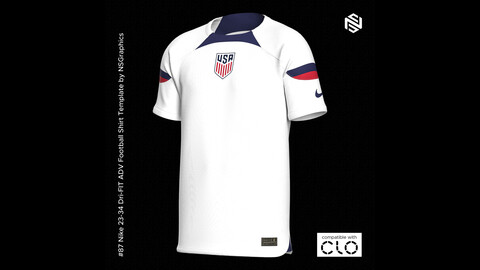 Nike 23-24 DRI-FIT ADV Football Shirt for CLO3D & Marvelous Designer