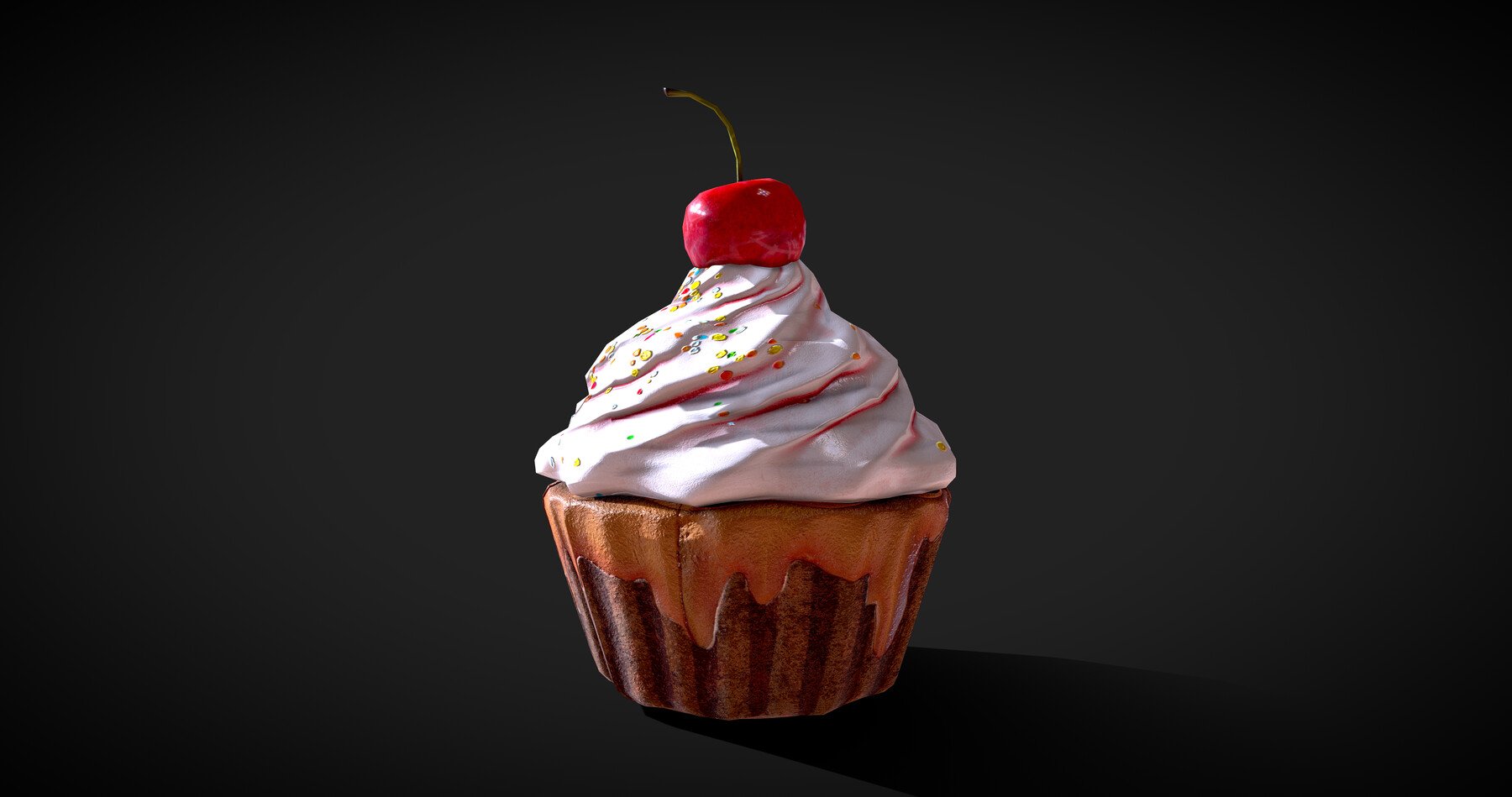 ArtStation - Cherry Cupcake - low poly 3D model | Game Assets