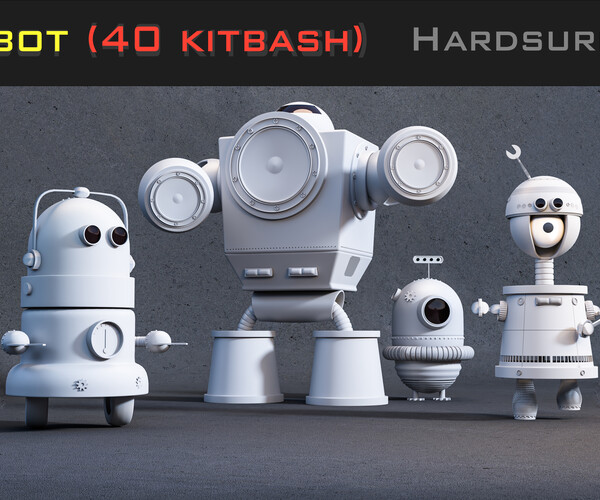 ArtStation - 4 Basemesh Robot With Kitbash | Game Assets