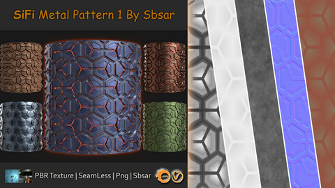 DH Materials 2- SiFi Metal Pattern 1 By Sbsar | Seamless | Pbr