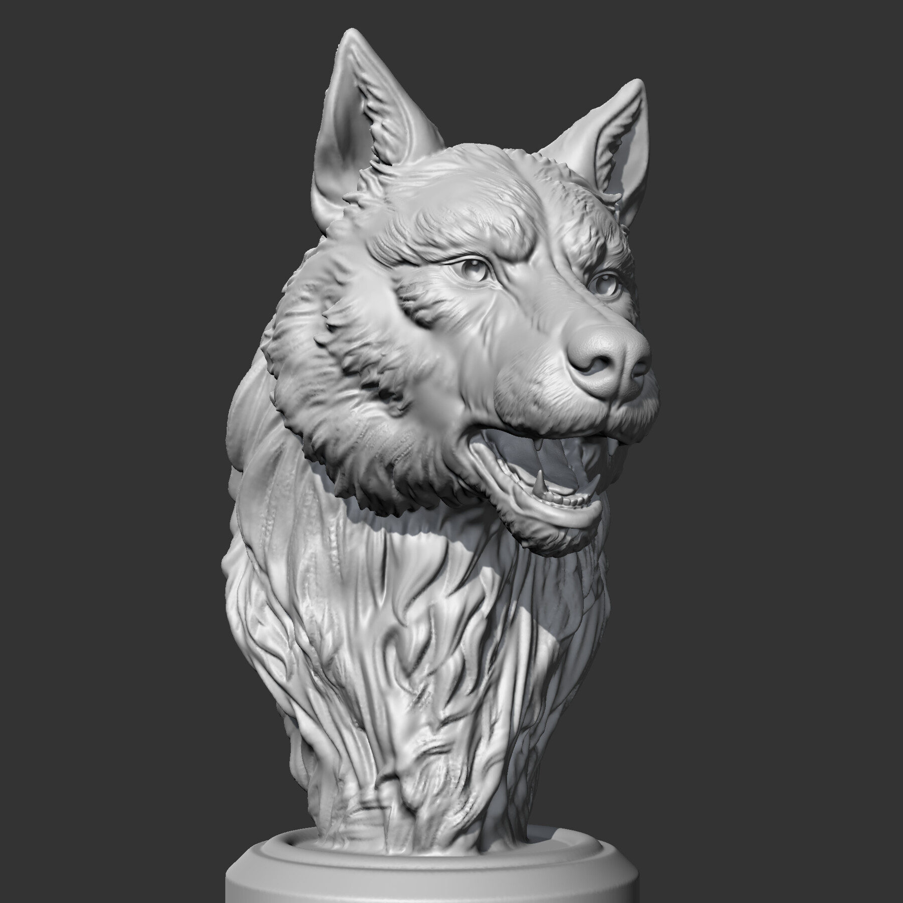 ArtStation Wolf Head AM02 3D print model Resources