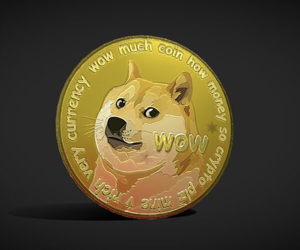 ArtStation - Dogecoin Coin - low poly 3D model | Resources