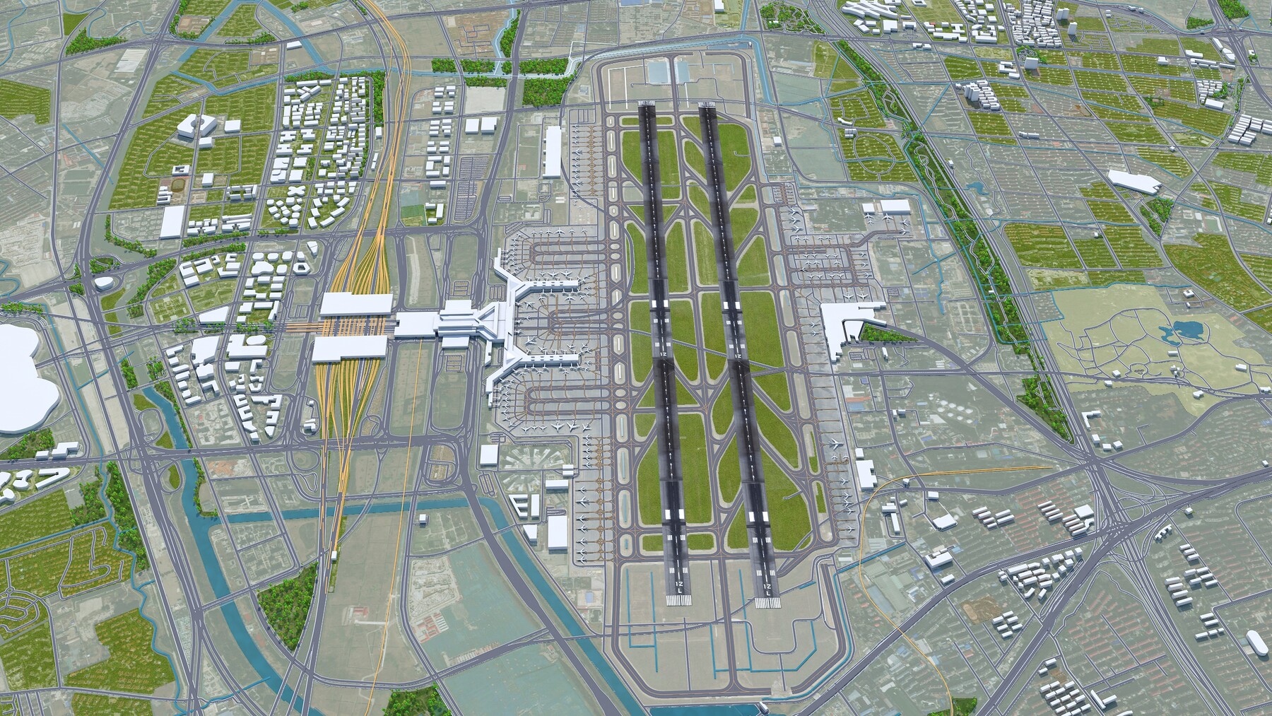 3D model Shanghai Hongqiao International Airport - SHA VR / AR / low-poly