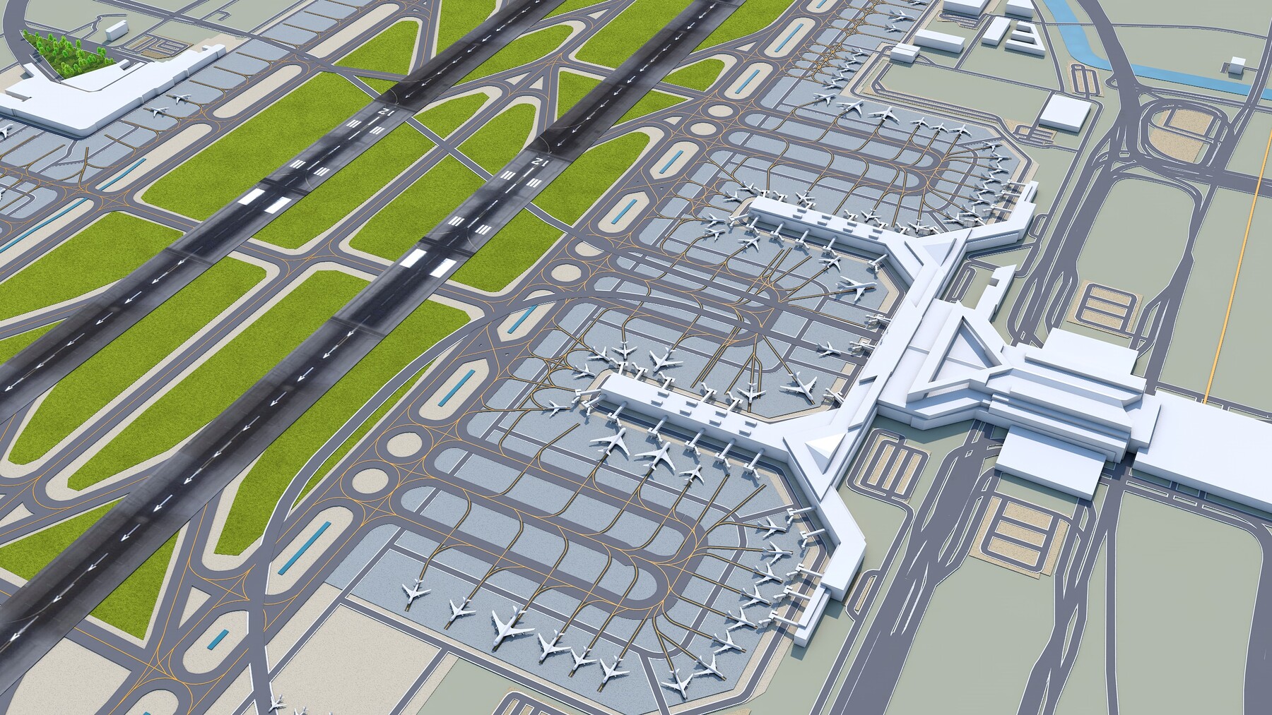 3D model Shanghai Hongqiao International Airport - SHA VR / AR / low-poly