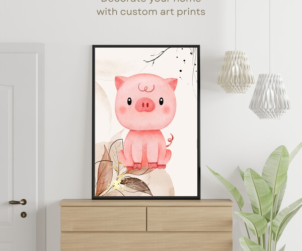 ArtStation - Little Pink Pig Art Print | Artworks