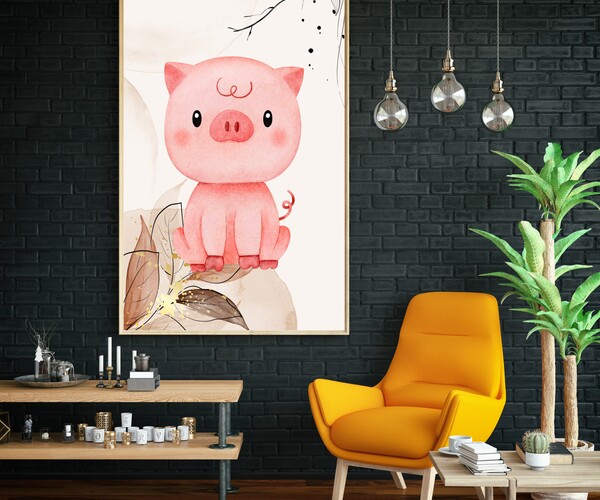 ArtStation - Little Pink Pig Art Print | Artworks