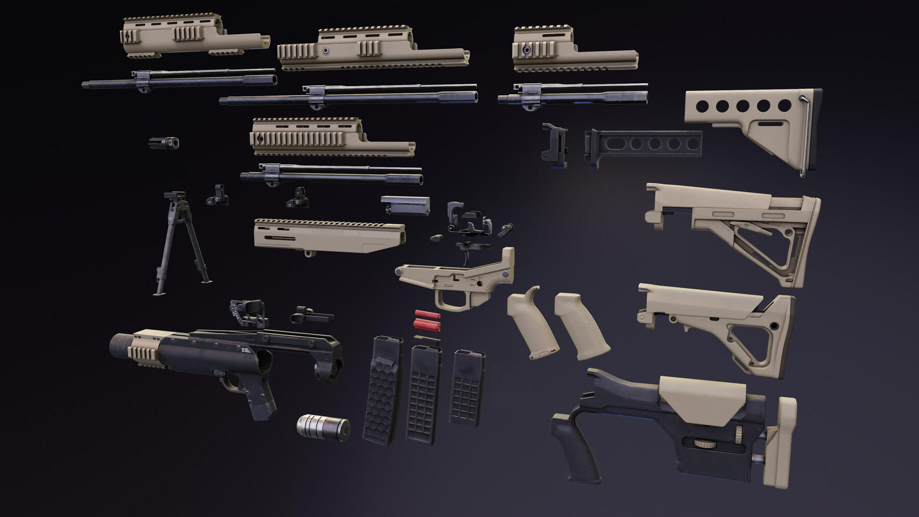 ArtStation - MX Rifle Series | Game Assets