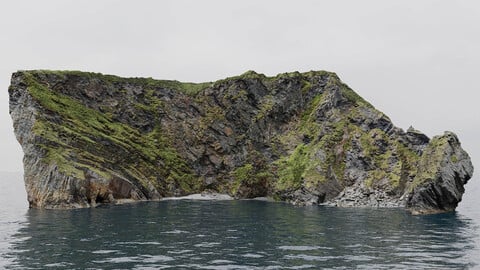 Large Coastal Cliff PBR Scan 01 & Highpoly