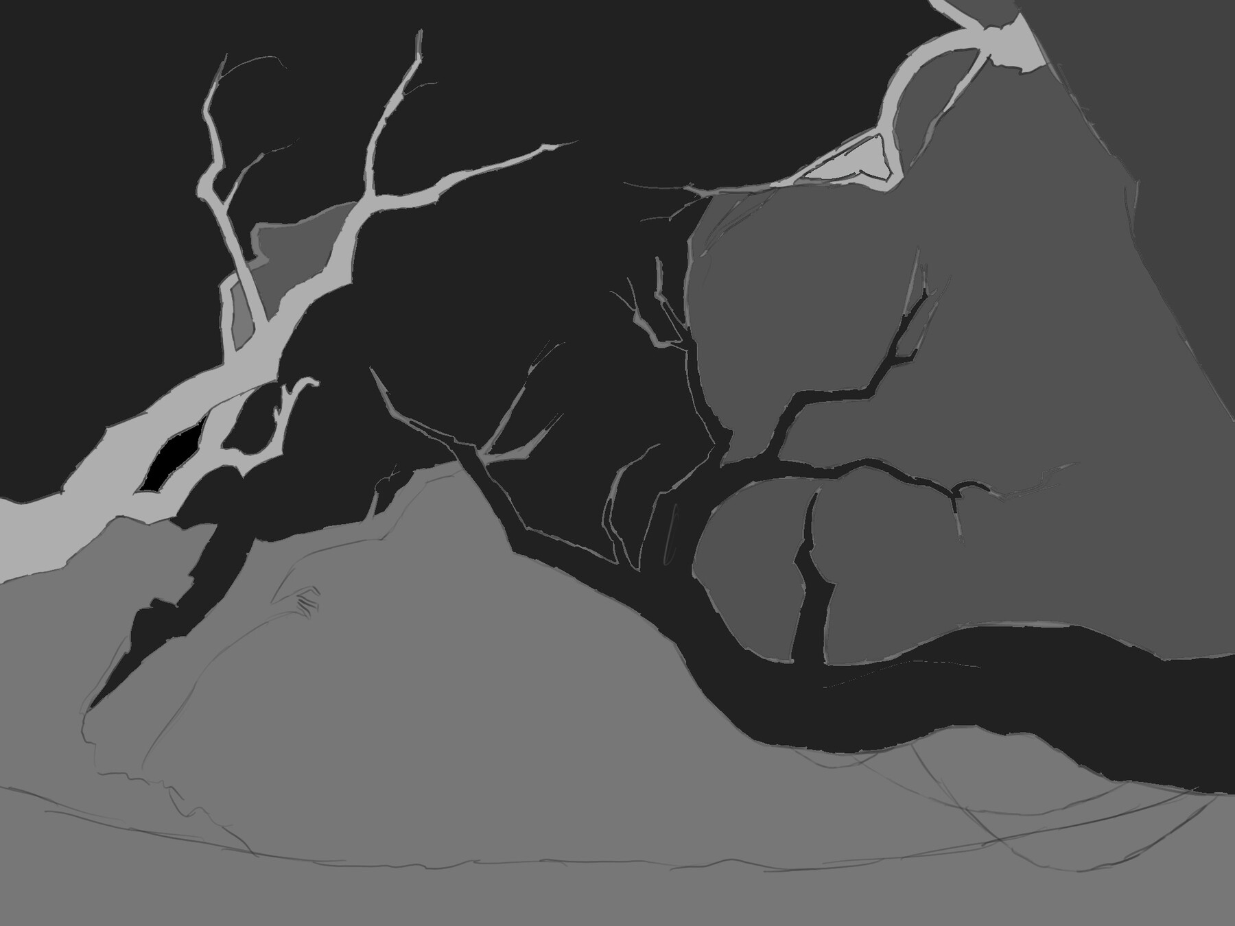 ArtStation - black and white tree abstract | Artworks