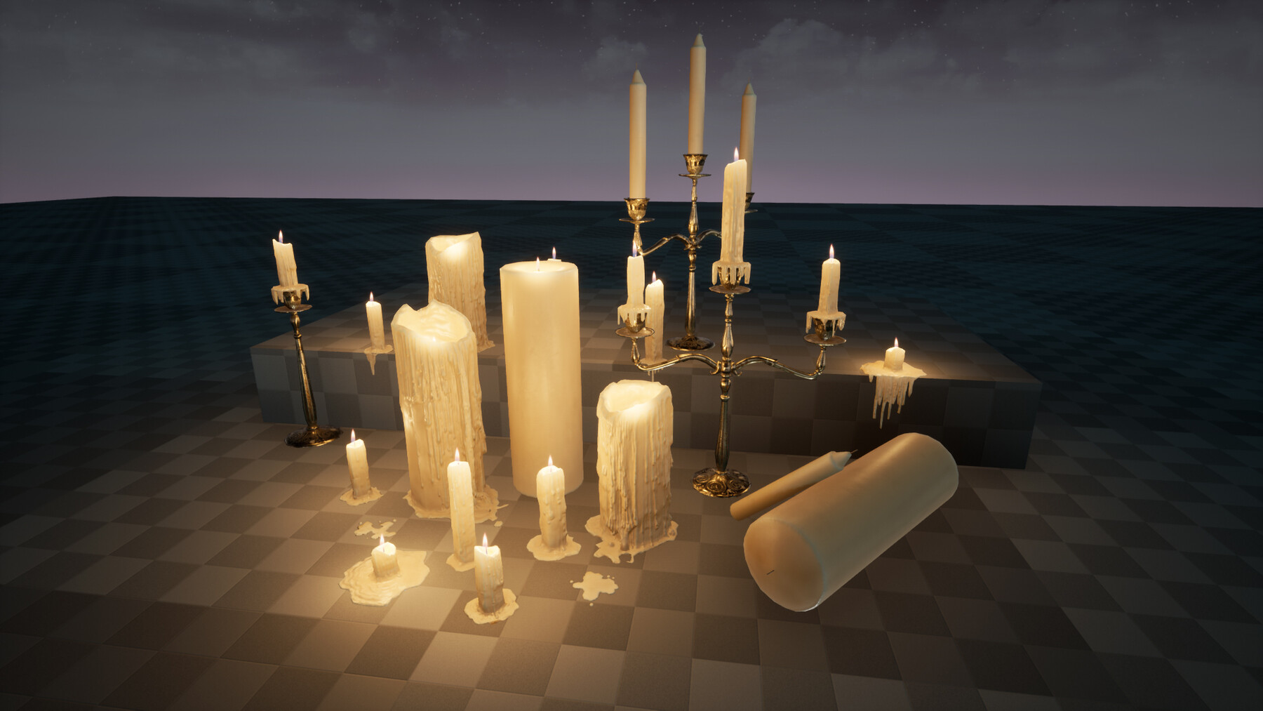 ArtStation Melting Candle Pack for Unreal Engine Game Assets